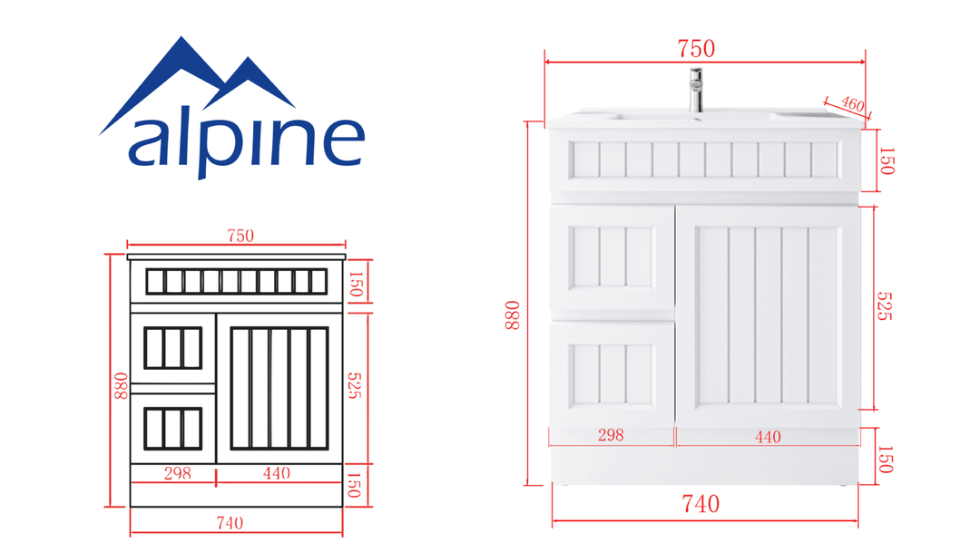 Courtney 75cm Cabinet Only RHD