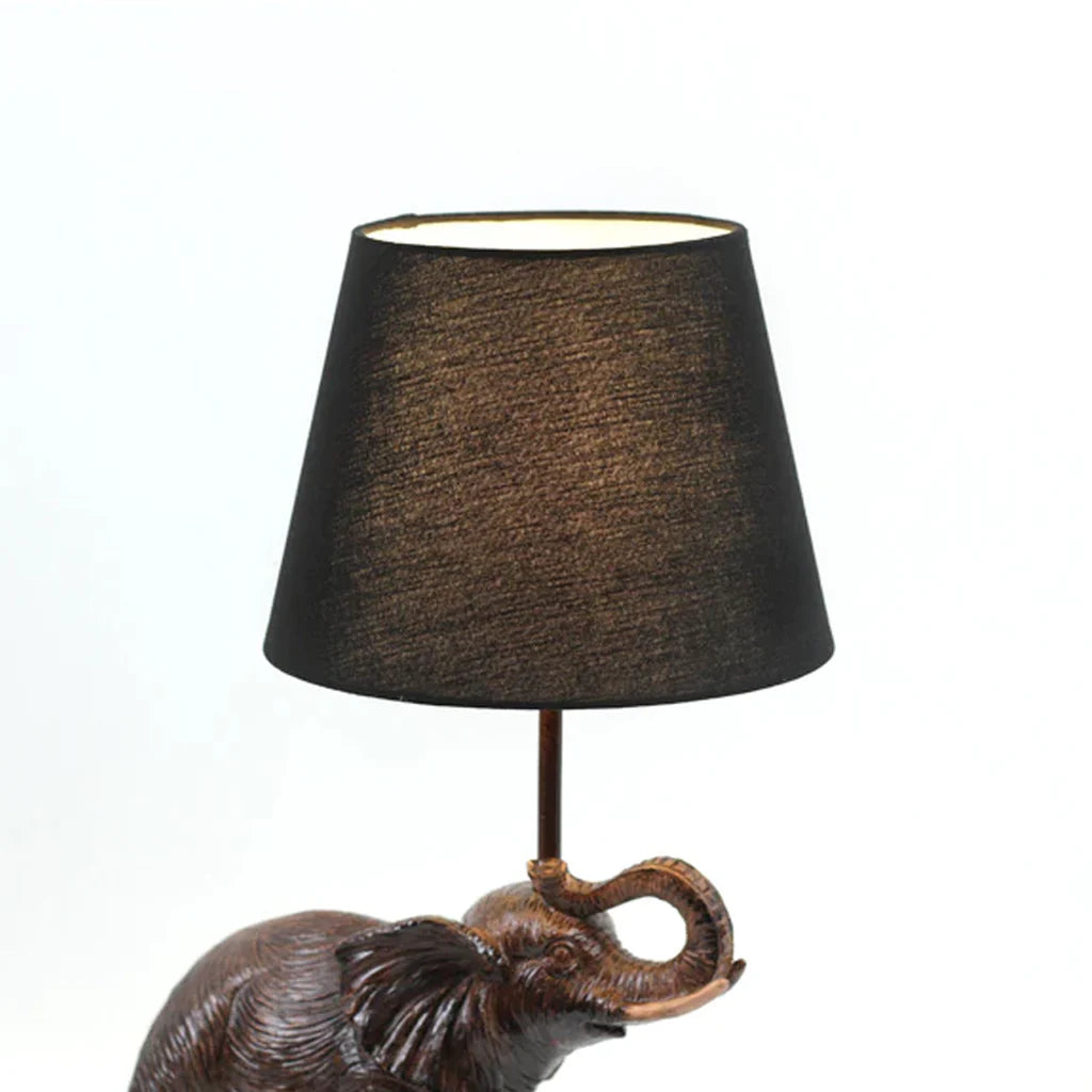 Skylar Regal, Iron and Resin Table Lamp - Bronze, Fabric Shade, 450mm High, PL0265