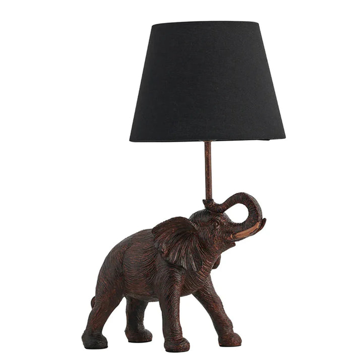 Skylar Regal, Iron and Resin Table Lamp - Bronze, Fabric Shade, 450mm High, PL0265