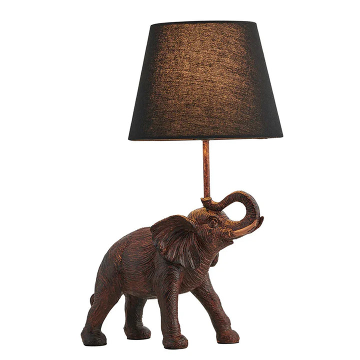 Skylar Regal, Iron and Resin Table Lamp - Bronze, Fabric Shade, 450mm High, PL0265