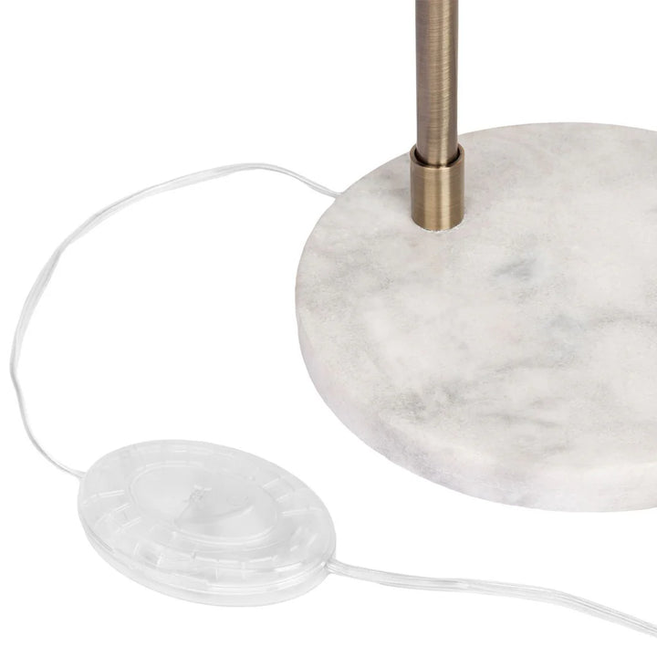 Snapper Floor Lamp in Brushed Brass / White Marble 12095 Cafe Lighting