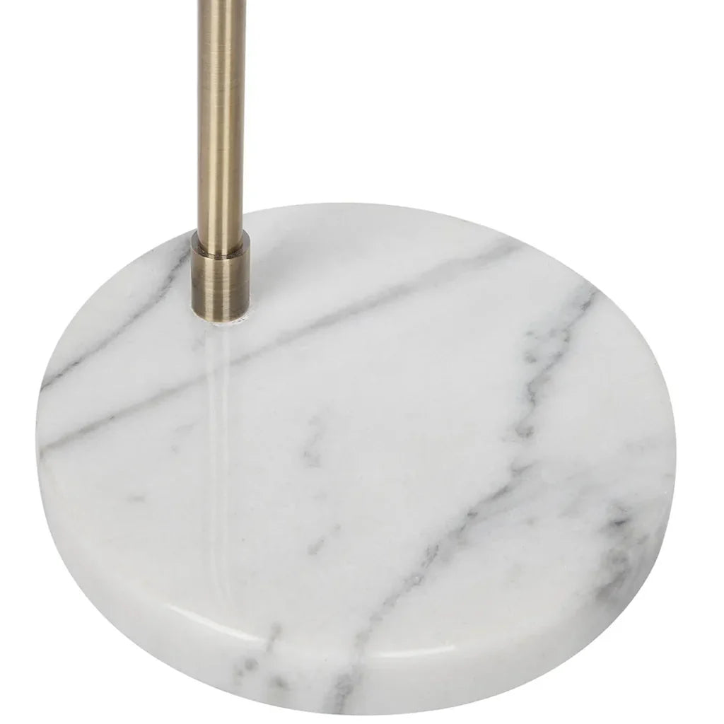 Snapper Floor Lamp in Brushed Brass / White Marble 12095 Cafe Lighting