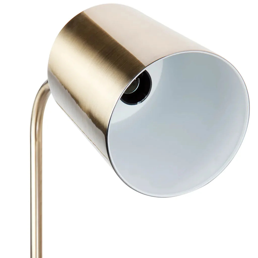 Snapper Floor Lamp in Brushed Brass / White Marble 12095 Cafe Lighting