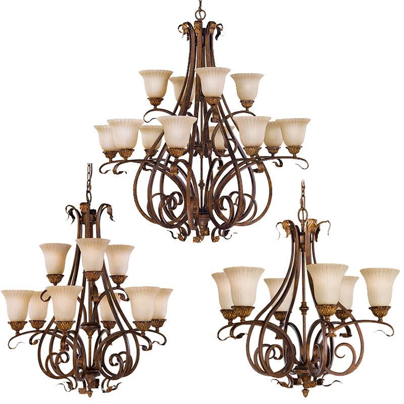 Sonoma Valley 6Lt/9Lt/12Lt Chandelier E27 in Aged Tortoise Shell Elstead Lighting - ELS.FE-SONOMAVALLEY6,9,12