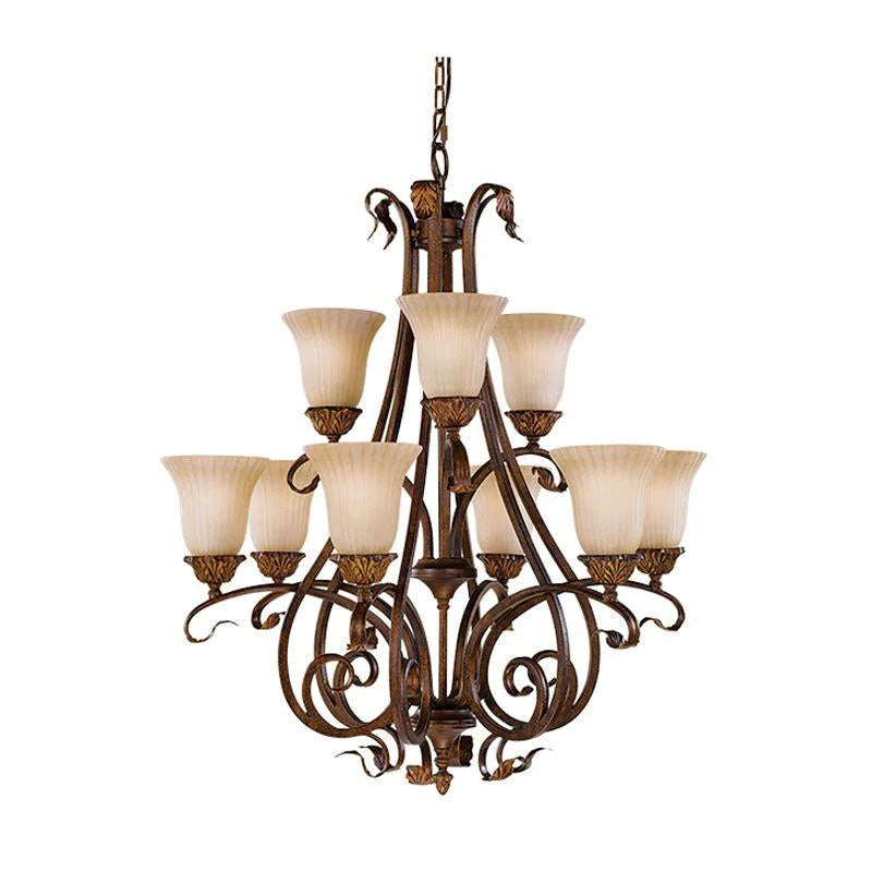 Sonoma Valley 6Lt/9Lt/12Lt Chandelier E27 in Aged Tortoise Shell Elstead Lighting - ELS.FE-SONOMAVALLEY6,9,12