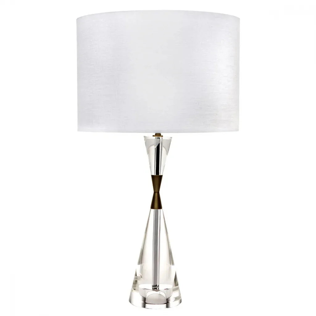 Spirit Crystal Table Lamp Nickel with Brass Belt 12181 Cafe Lighting