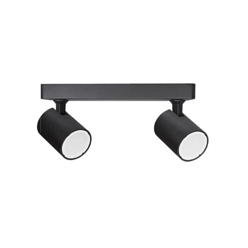 Spot indoor Surface Mounted Bar LED Spot Light 2xGU10 w/ Adjustable Heads in Matte Black or Matte White