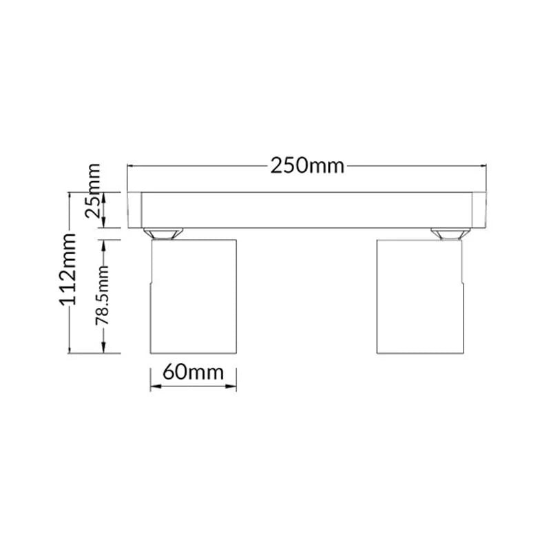 Spot indoor Surface Mounted Bar LED Spot Light 2xGU10 w/ Adjustable Heads in Matte Black or Matte White