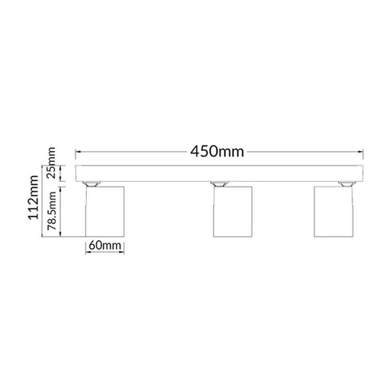 Spot indoor Surface Mounted Bar LED Spot Light 3xGU10 w/ Adjustable Heads in Matte Black or Matte White