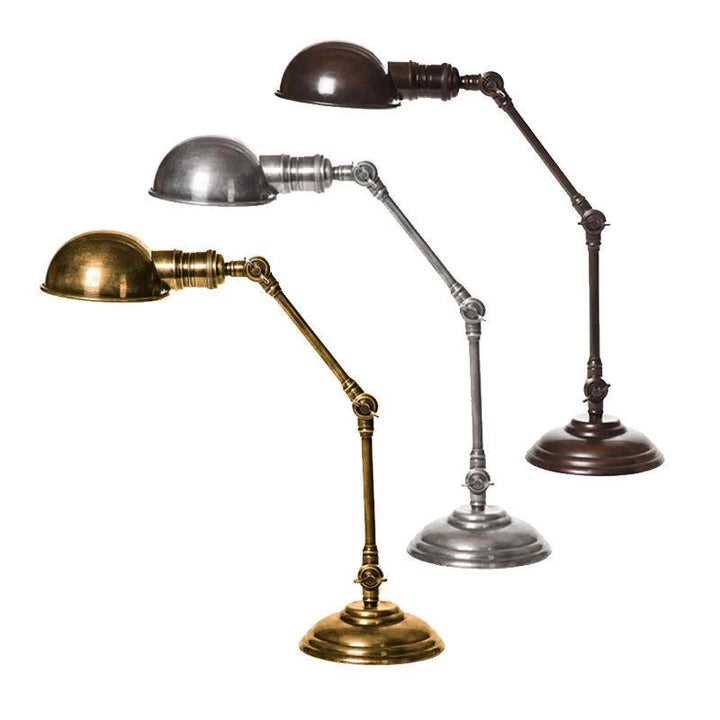 Stamford Desk Lamp in Different Colours Emac & Lawton Lighting - ELPIM59166AB, ELPIM59166AS, ELPIM59166FLBR