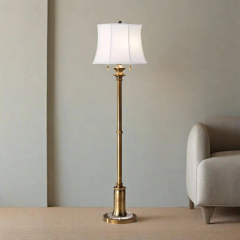 Stateroom 2Lt Floor Lamp E27 in Antique Nickel and Bali Brass Elstead Lighting - ELS.FE-STATEROOM-FL