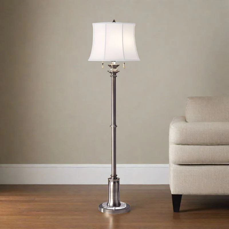 Stateroom 2Lt Floor Lamp E27 in Antique Nickel and Bali Brass Elstead Lighting - ELS.FE-STATEROOM-FL