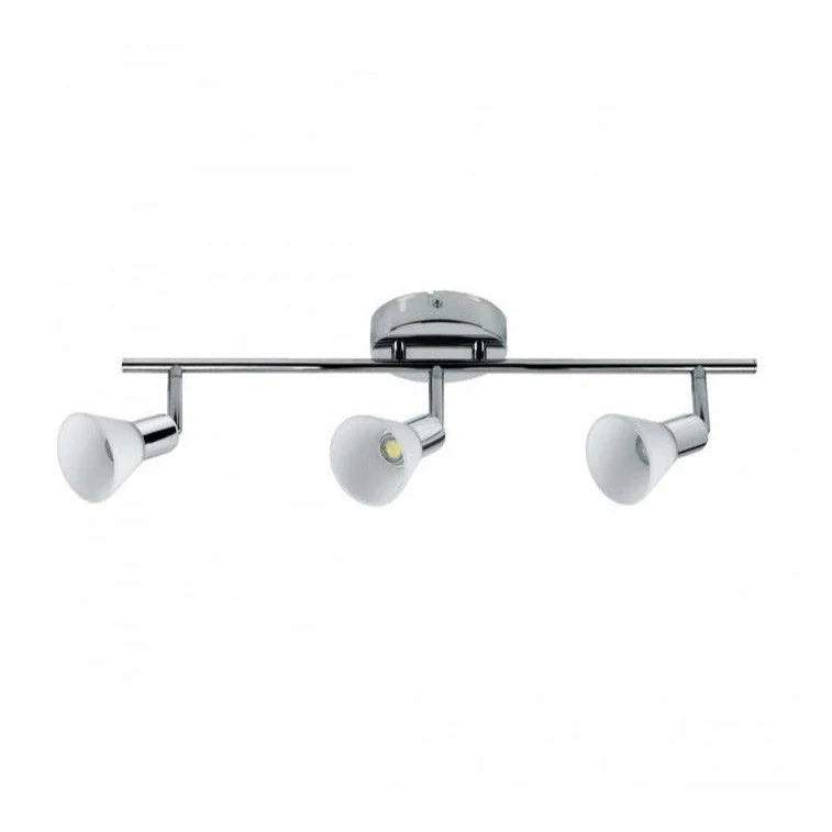 Superlux LED Triple Bar Spotlight Chrome Base With a Glass Shade LSLC-B3-CH