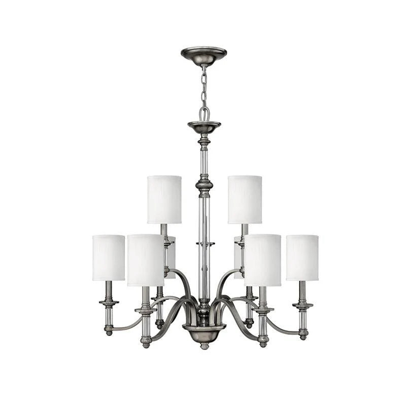 Sussex 5Lt/9Lt Chandelier E14 in Brushed Nickel Elstead Lighting - ELS.HK-SUSSEX5, ELS.HK-SUSSEX9