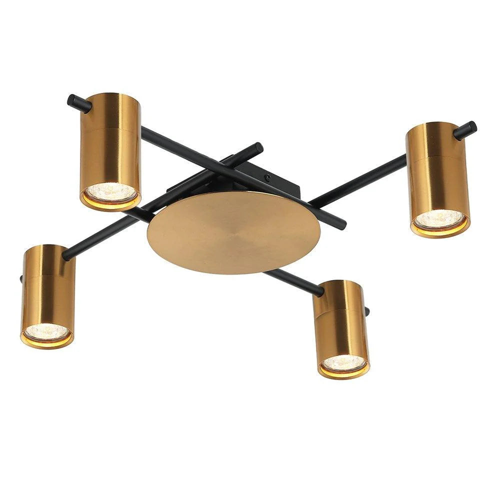 Tache Ceiling Light 4Lt Adjustable Head in Brass, Brass/Black, Chrome, Black or White