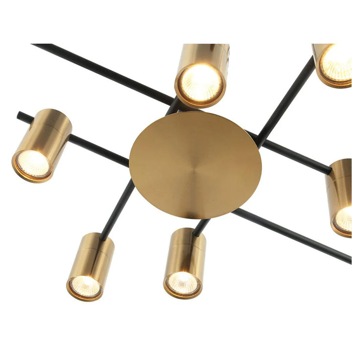 Tache Ceiling Light 6Lt Adjustable Head in Brass, Brass/Black, Chrome, Black or White