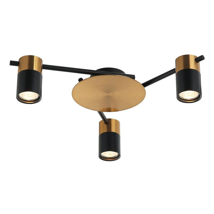 Tache Spot Ceiling Light 3Lt Adjustable Head in Brass, Brass/Black, Chrome Black or White