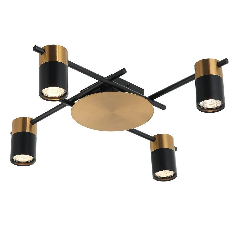 Tache Ceiling Light 4Lt Adjustable Head in Brass, Brass/Black, Chrome, Black or White