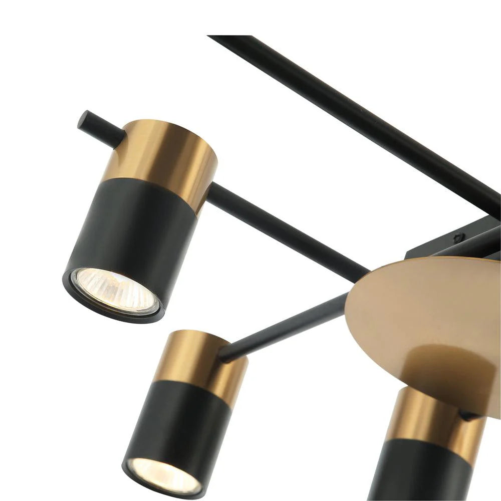 Tache Ceiling Light 6Lt Adjustable Head in Brass, Brass/Black, Chrome, Black or White