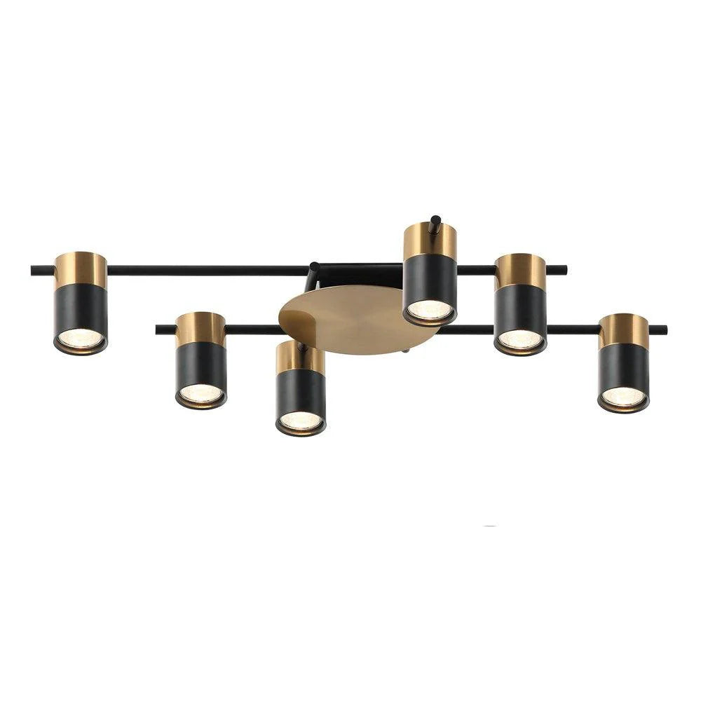 Tache Ceiling Light 6Lt Adjustable Head in Brass, Brass/Black, Chrome, Black or White