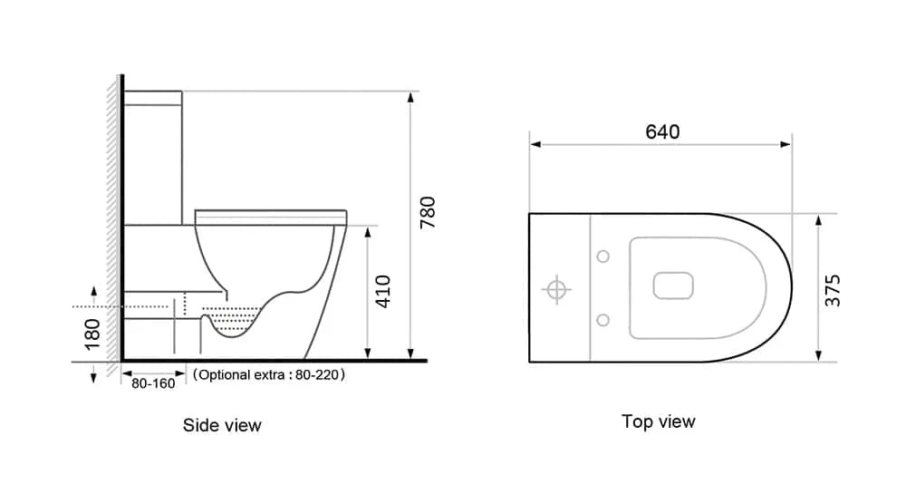 Taylor – Rimless Flush Toilet Suite – Toilet