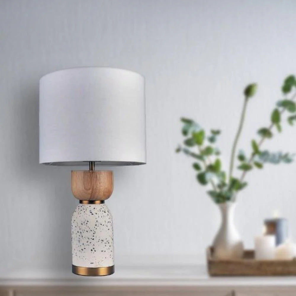 Terazzo and Natural Timber Table Lamp