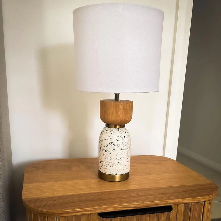 Terazzo and Natural Timber Table Lamp