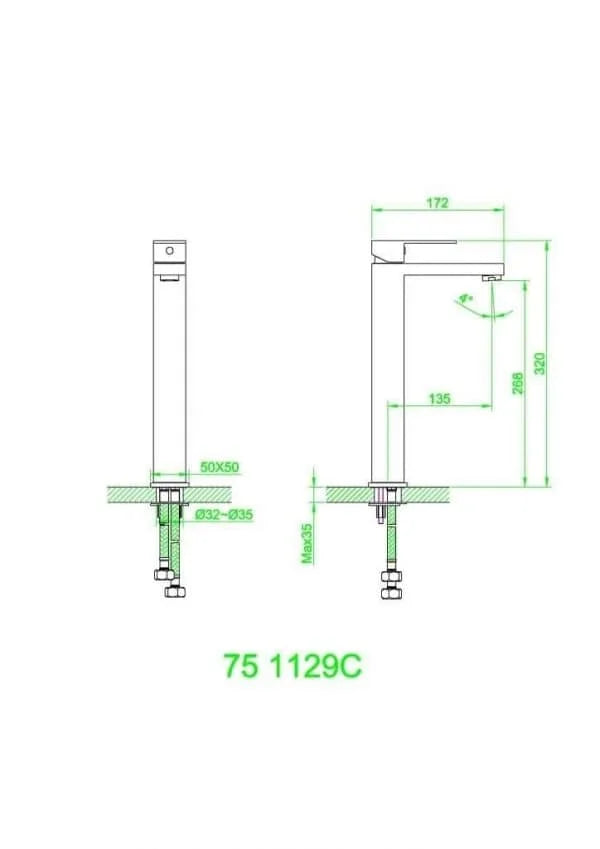 Thames Tall Basin Mixer – Chrome