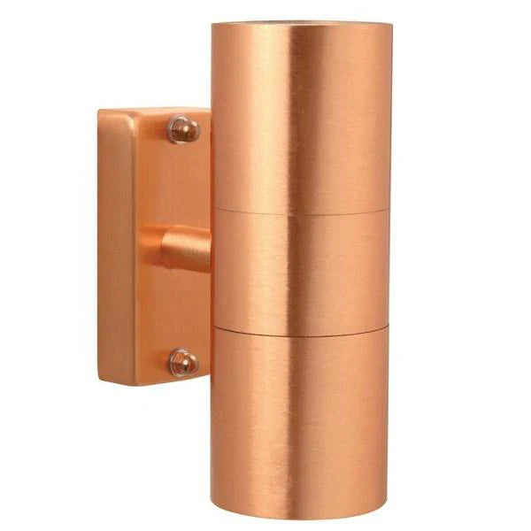 Tin Outdoor Wall Light 2Lt in Black or Copper