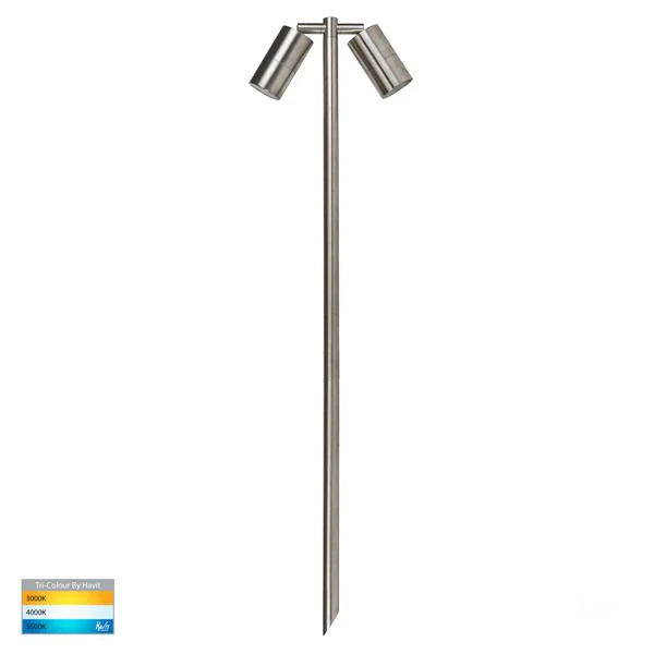 Tivah Adj. LED Spike Spot Light 2Lt TRI Colour in Brass/Copper/316 Stainless Havit Lighting - HV1405T