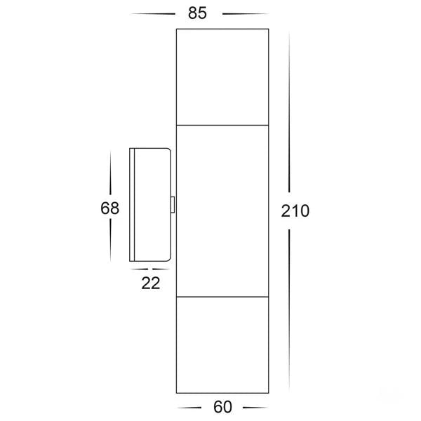 Tivah Up/Down Wall Pillar Light TRI Colour in Copper Havit Lighting - HV1015T-HV1017T