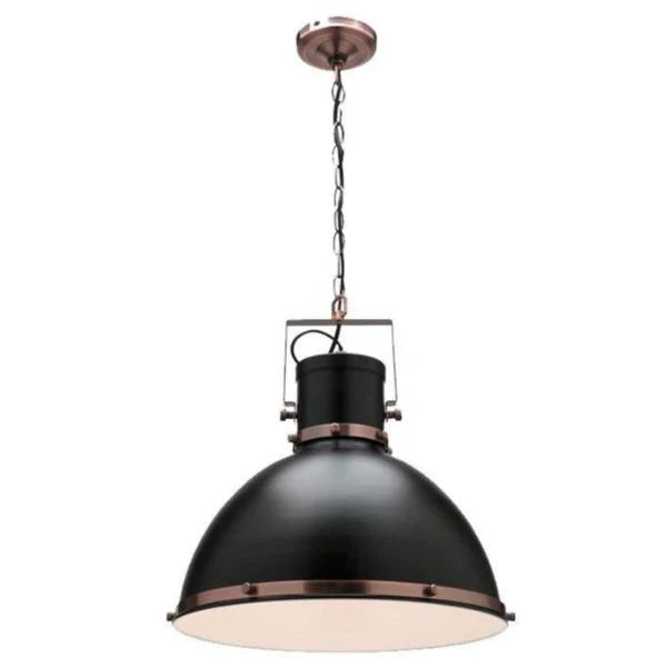 Tonic industrial Pendant Light in Antique Copper & Matt Black Large