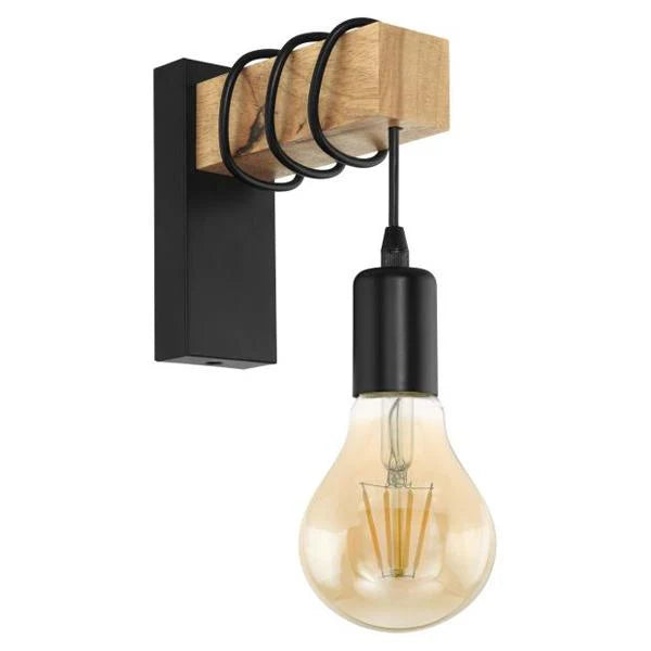 Townshend indoor Wall Light Timber in Matt Black