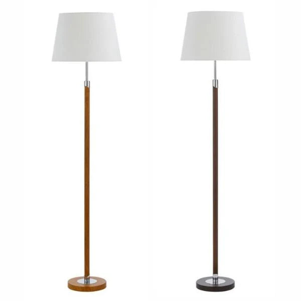 Traditional Timber Look Floor Lamp in Teak or Walnut