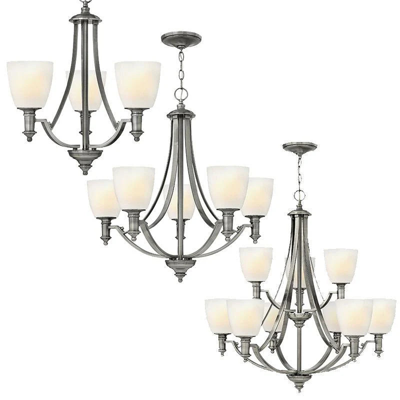 Truman 3Lt/5Lt/9Lt Chandelier E27 in Antique Nickel Elstead Lighting - ELS.HK-TRUMAN3, ELS.HK-TRUMAN5, ELS.HK-TRUMAN9