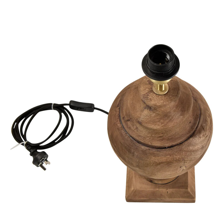 Turned Wood Urn Table Lamp Small Size High Level Craftmanship