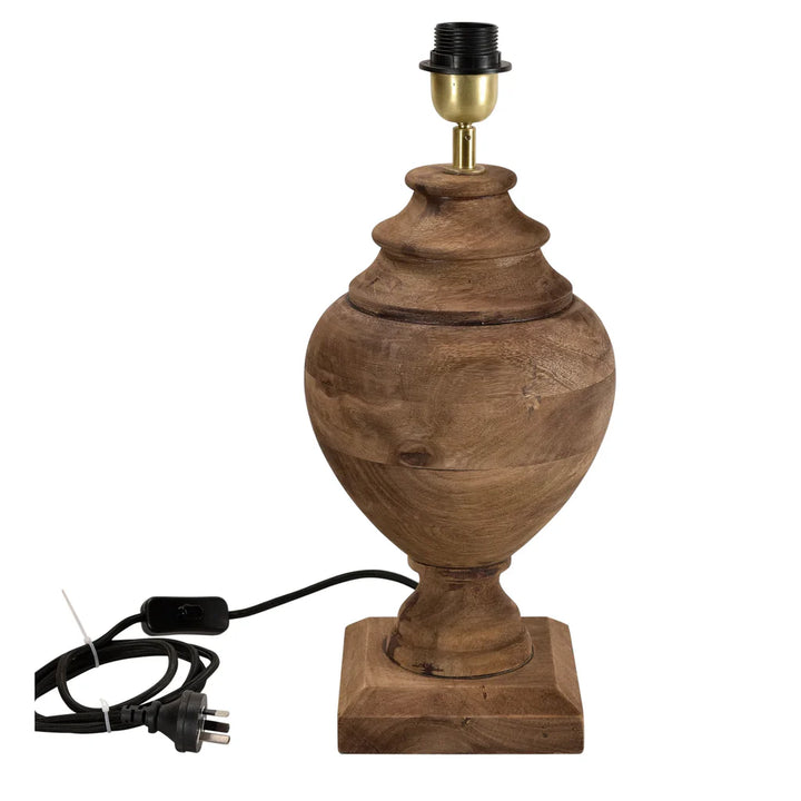 Turned Wood Urn Table Lamp Small Size High Level Craftmanship