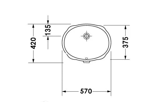 Undermount Oval Basin 570x420x200 | Gloss White, Modern Design