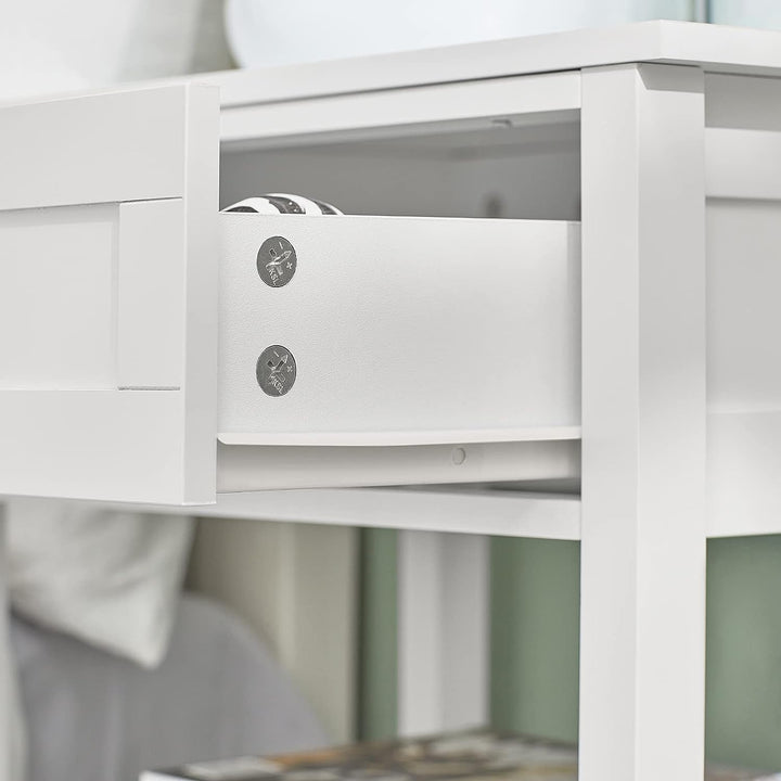 Modern Bedside Table with Drawer and Shelves - Sleek Design