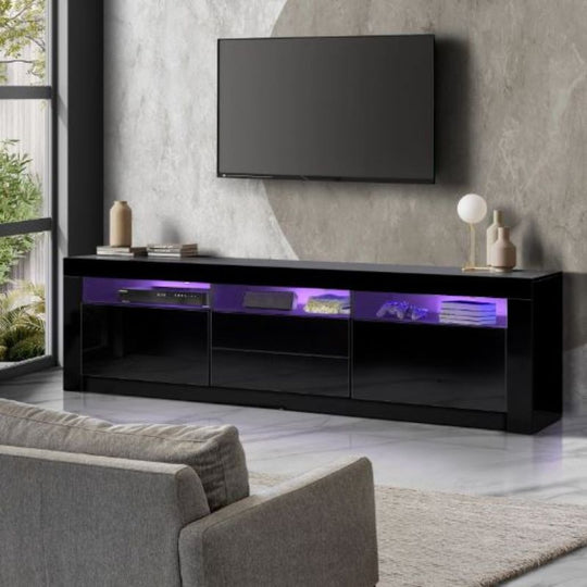 Sleek and Contemporary Living Room Entertainment Unit with Customisable LED Lights