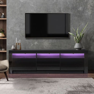 Sleek and Contemporary Living Room Entertainment Unit with Customisable LED Lights