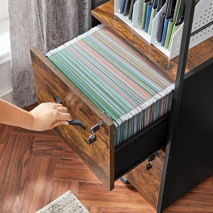 Industrial Rolling File Cabinet - Steel Frame & Particleboard Panels