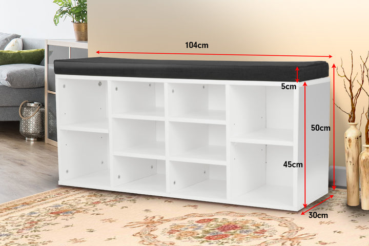 Shoe Cabinet with Padded Bench - Organize and Declutter in Style