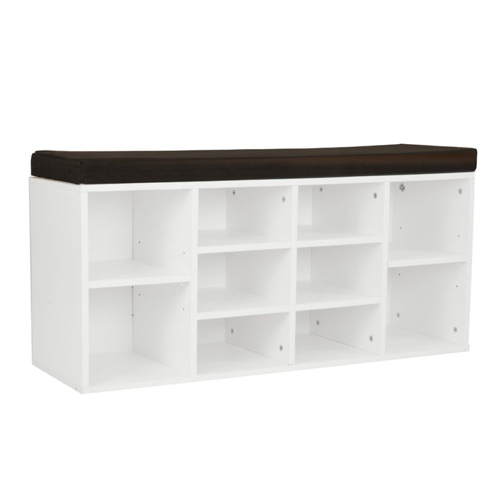 Modern Shoe Cabinet with Padded Bench - Store Up to 10 Pairs of Shoes