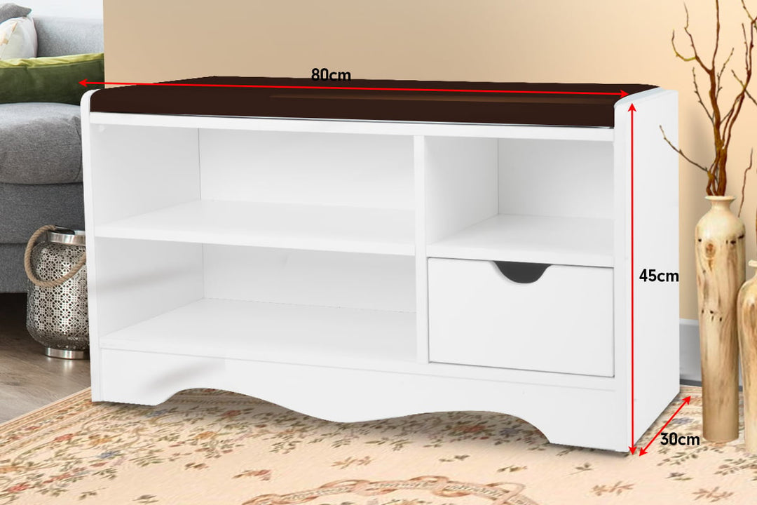 Modern Shoe Cabinet with Padded Bench