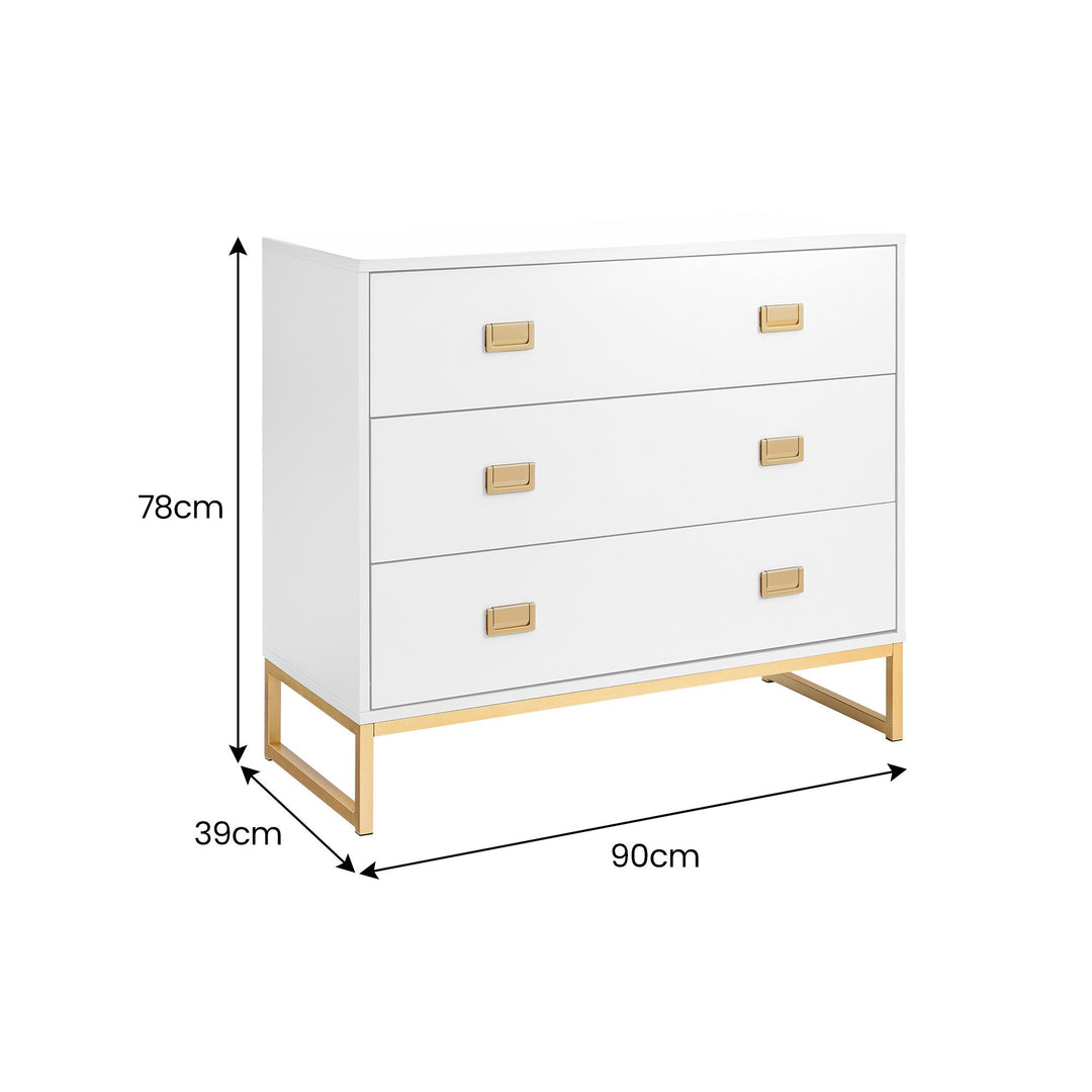 Luxurious Sarantino Amara Chest of Drawers with Gold Accents