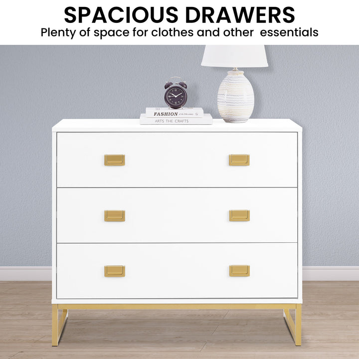 Luxurious Sarantino Amara Chest of Drawers with Gold Accents