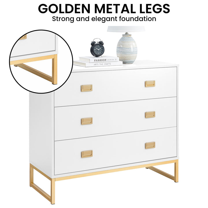 Luxurious Sarantino Amara Chest of Drawers with Gold Accents