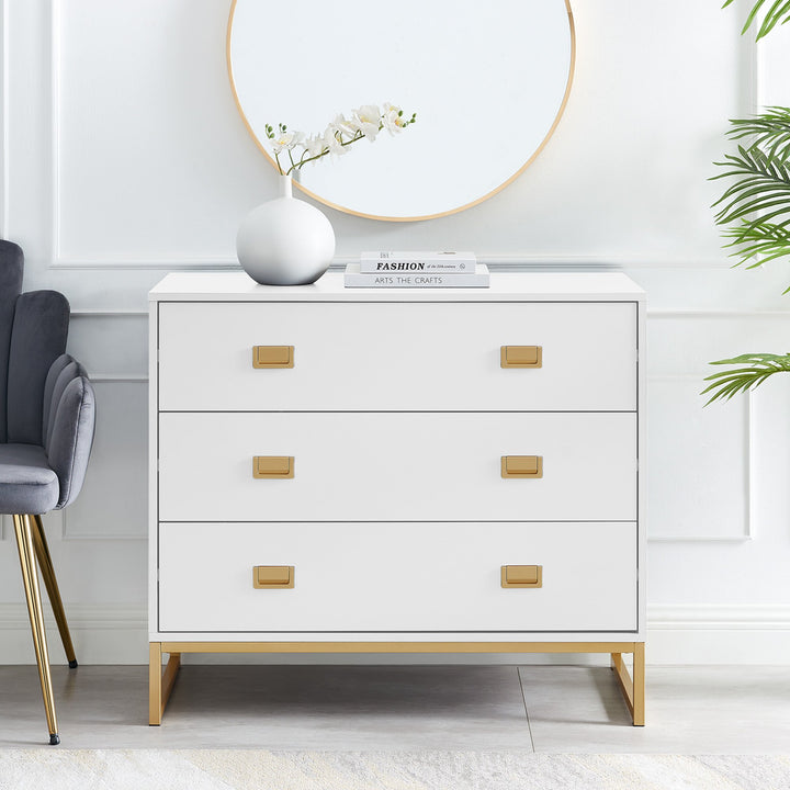 Luxurious Sarantino Amara Chest of Drawers with Gold Accents