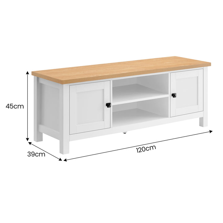 Sarantino TV Stand - Modern Charm with Spacious Shelves